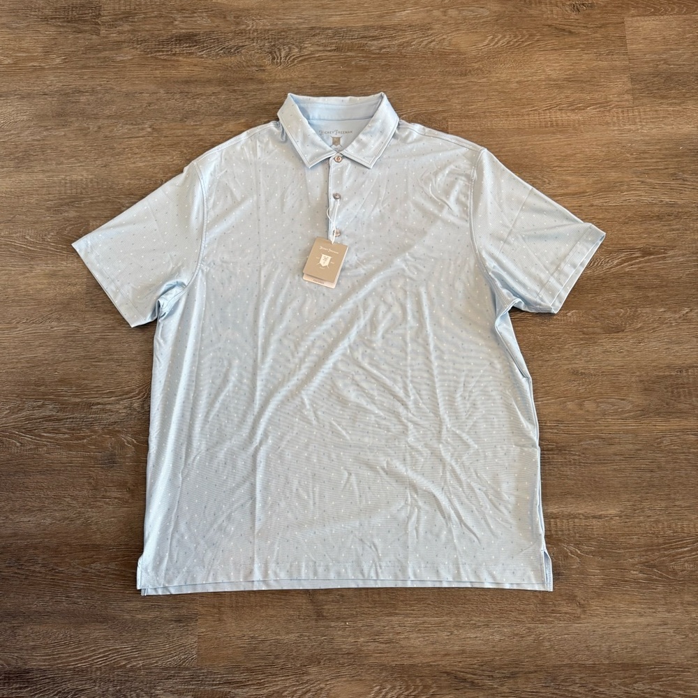 Hickey Freeman Polo Golf Shirt Men’s XL Brand New with Tags Light Blue